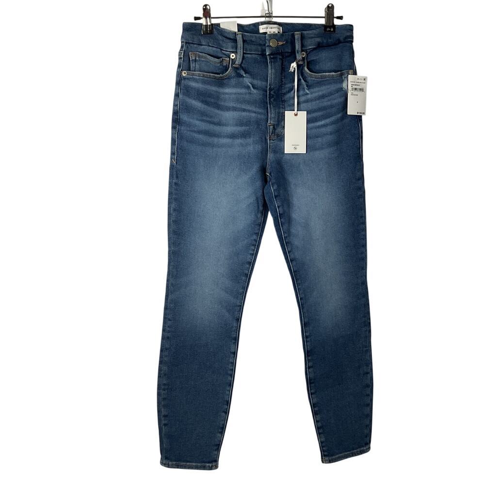 NWT Good American Good Waist Skinny Jeans – Medium Wash Size 6